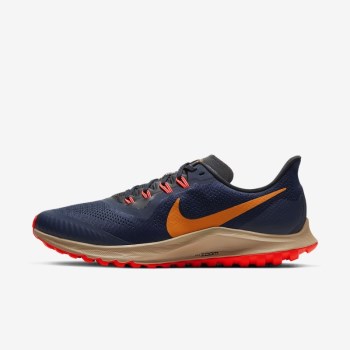 Nike Air Zoom Pegasus 36 Trail - Férfi Túracipő - Obszidián/Fekete/Piros/Narancssárga